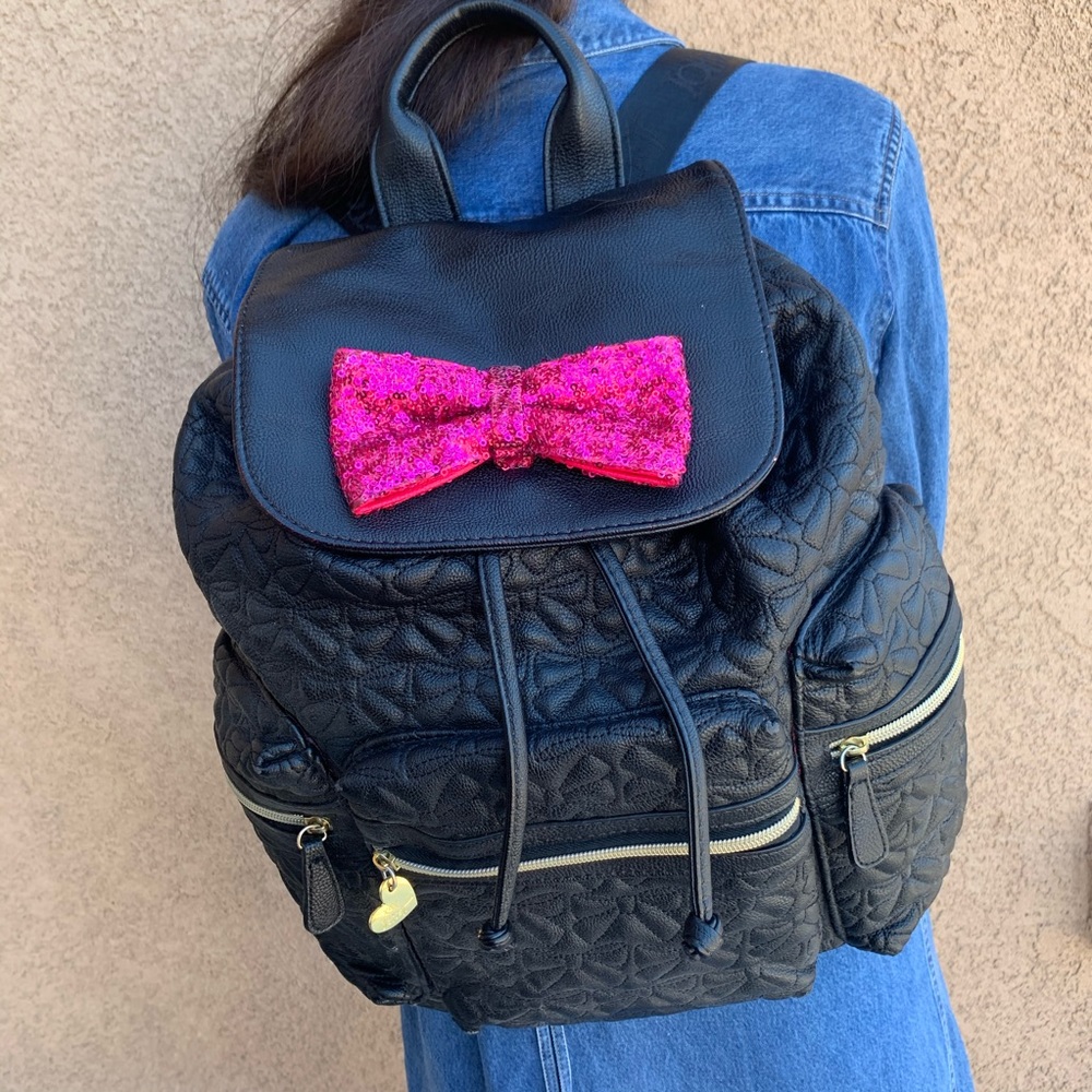 Betsy Johnson Black Backpack
